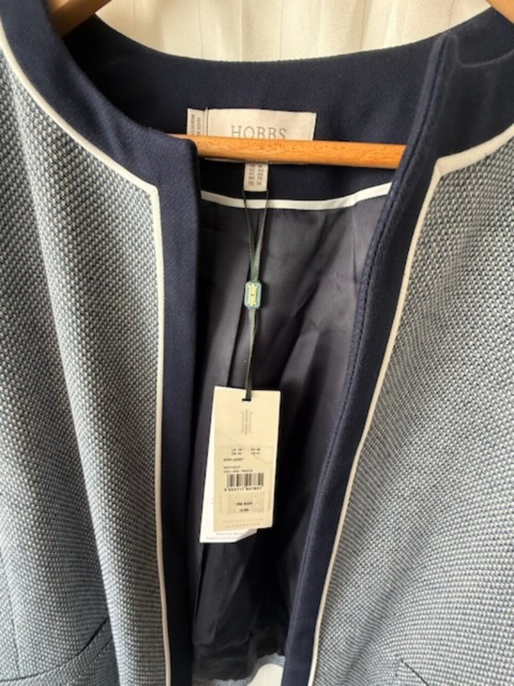 Hobbs London Steph Tweed Jacket | UK 18 / US 14 | NWT | Collarless - Picture 3 of 7